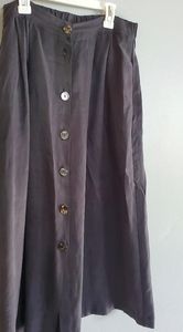 Zara black suede button down skirt